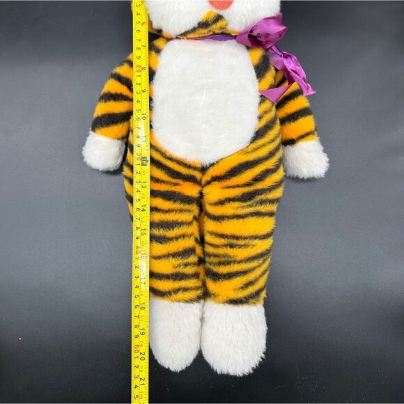 Vintage Stuffed Animal Tiger Plush Beloved Toys 80s Retro Jungle Carnival Prize - Picture 8 of 9